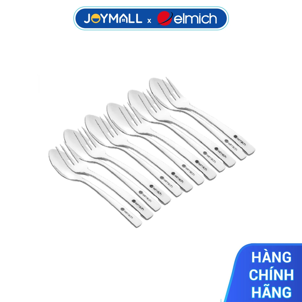 Bộ 12 thìa dĩa tráng miệng Elmich EL0005TD1, Hàng chính hãng, Thép không gỉ cao cấp 304 - JoyMall