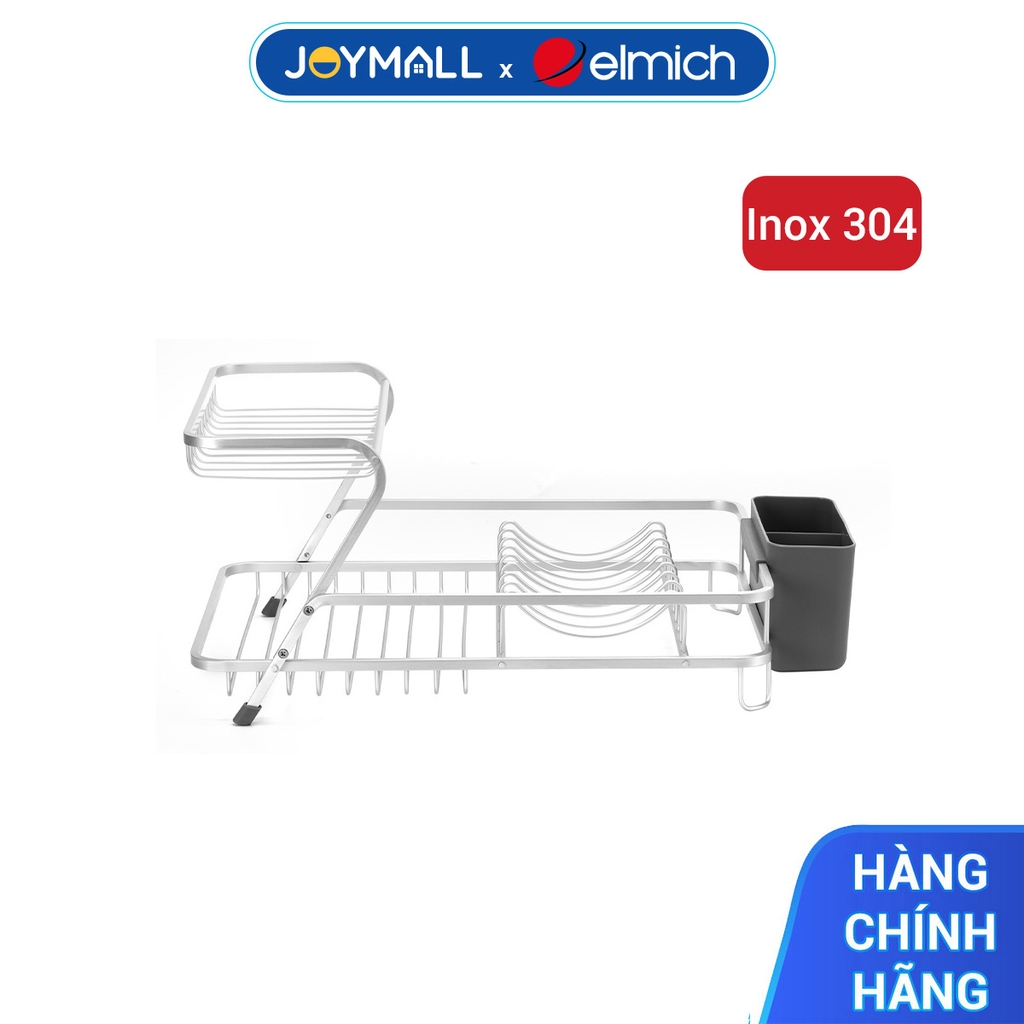 Kệ úp bát đĩa bằng nhôm 2 tầng Elmich EL0014, Hàng chính hãng, hợp kim nhôm chống ăn mòn, bền nhẹ - JoyMall