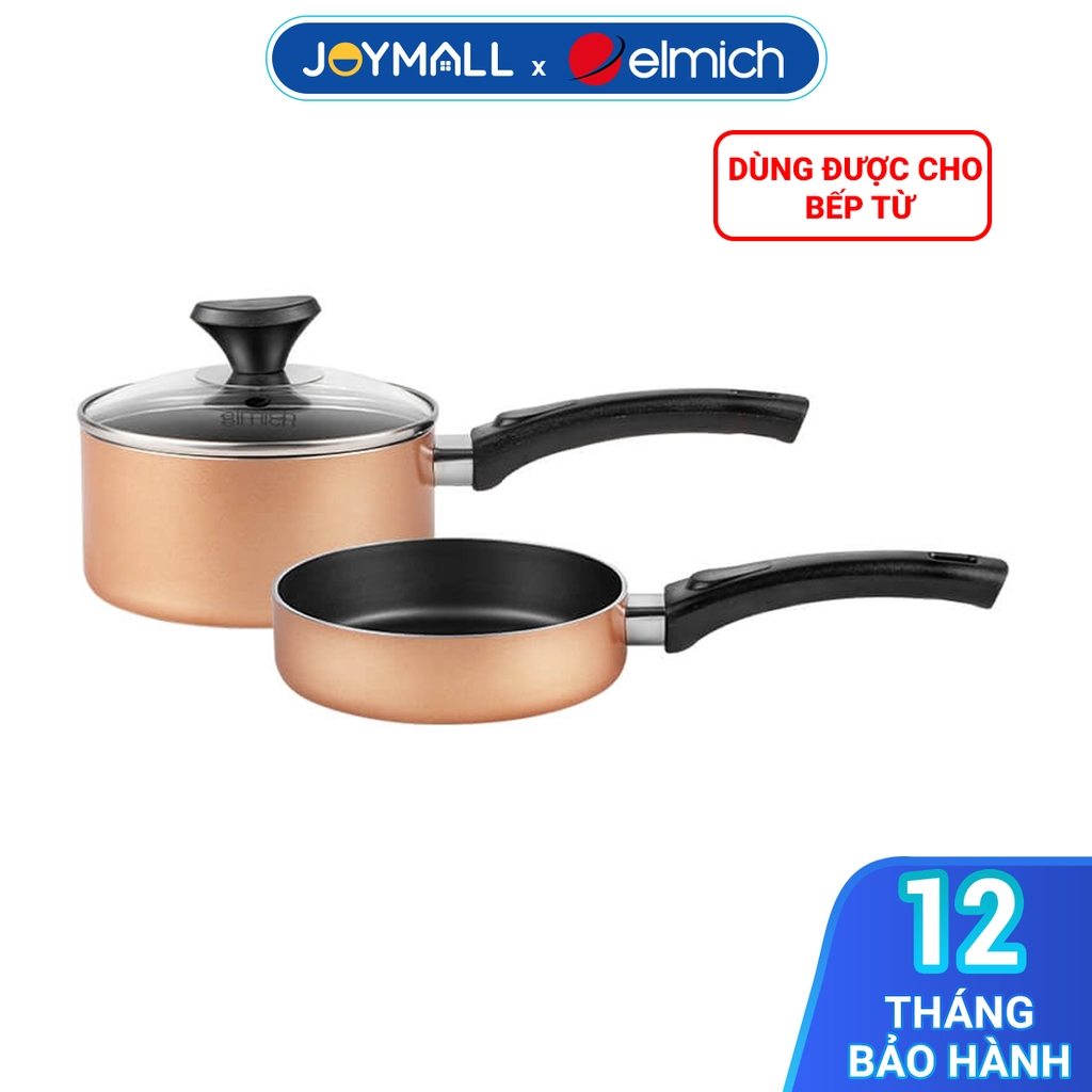 Bộ nồi chảo nhôm đáy từ chống dính Baby Elmich EL1168OL