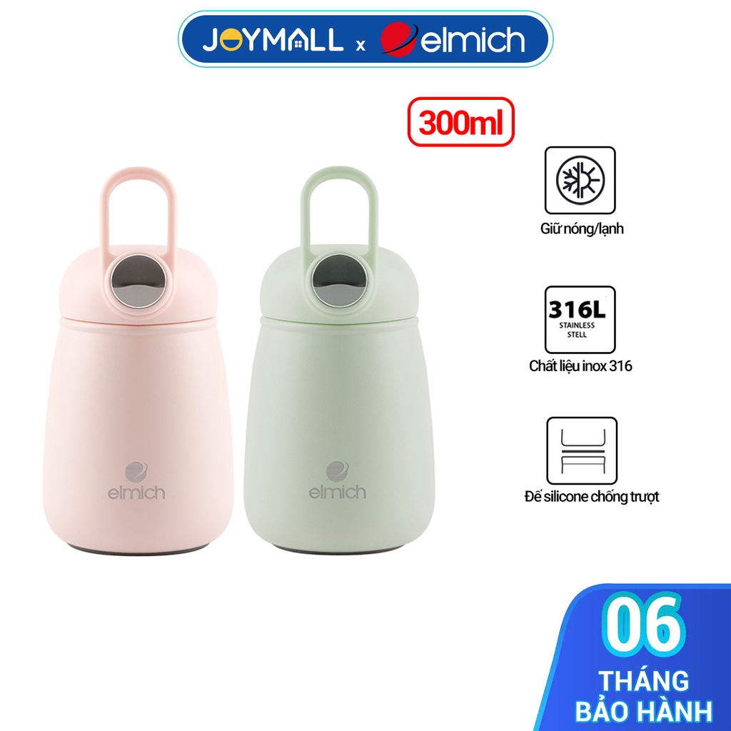 Bình giữ nhiệt Baby Inox 316 Elmich EL8017 dung tích 300ml, Hàng chính hãng, có tay cầm, chân đế chống trượt - JoyMall