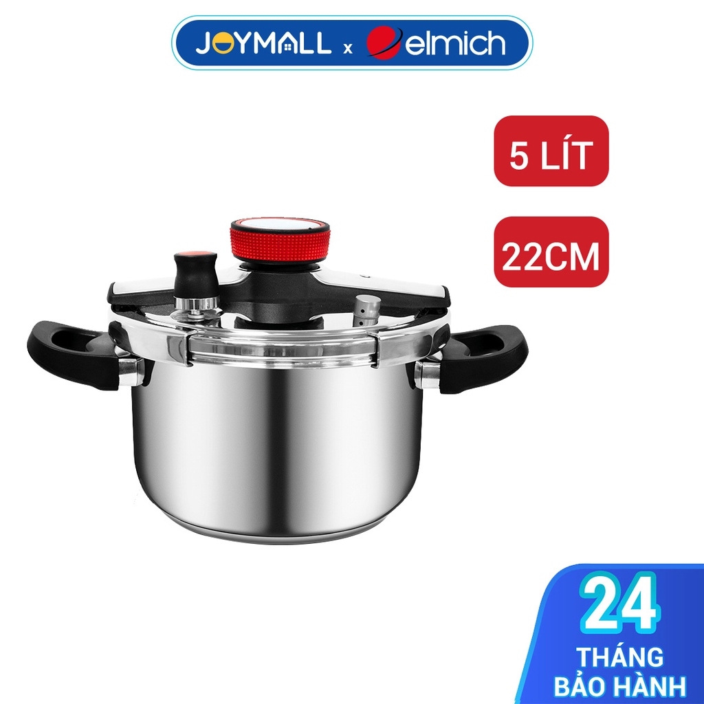 Nồi áp suất 5L Elmich EL8284, Hàng chính hãng, Size 22cm, Chất liệu inox 304 cao cấp, An toàn cho sức khỏe - JoyMall