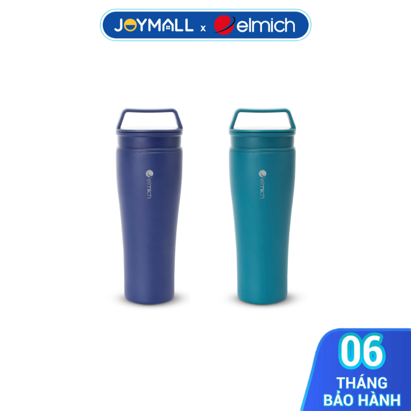 Ly Giữ Nhiệt Inox 304 Elmich EL8374 600ml, Hàng Chính Hãng, Giữ Nhiệt Tốt, 2 Nắp Tiện Lợi - JoyMall