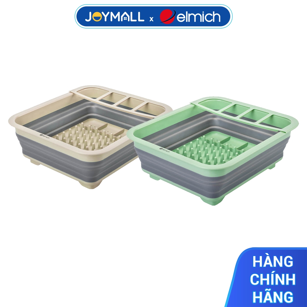 Rổ đựng chén đĩa gấp gọn Elmich EL8412, Hàng chính hãng, chất liệu nhưạ PP, có nhiều ngăn, nhanh ráo nước - JoyMall