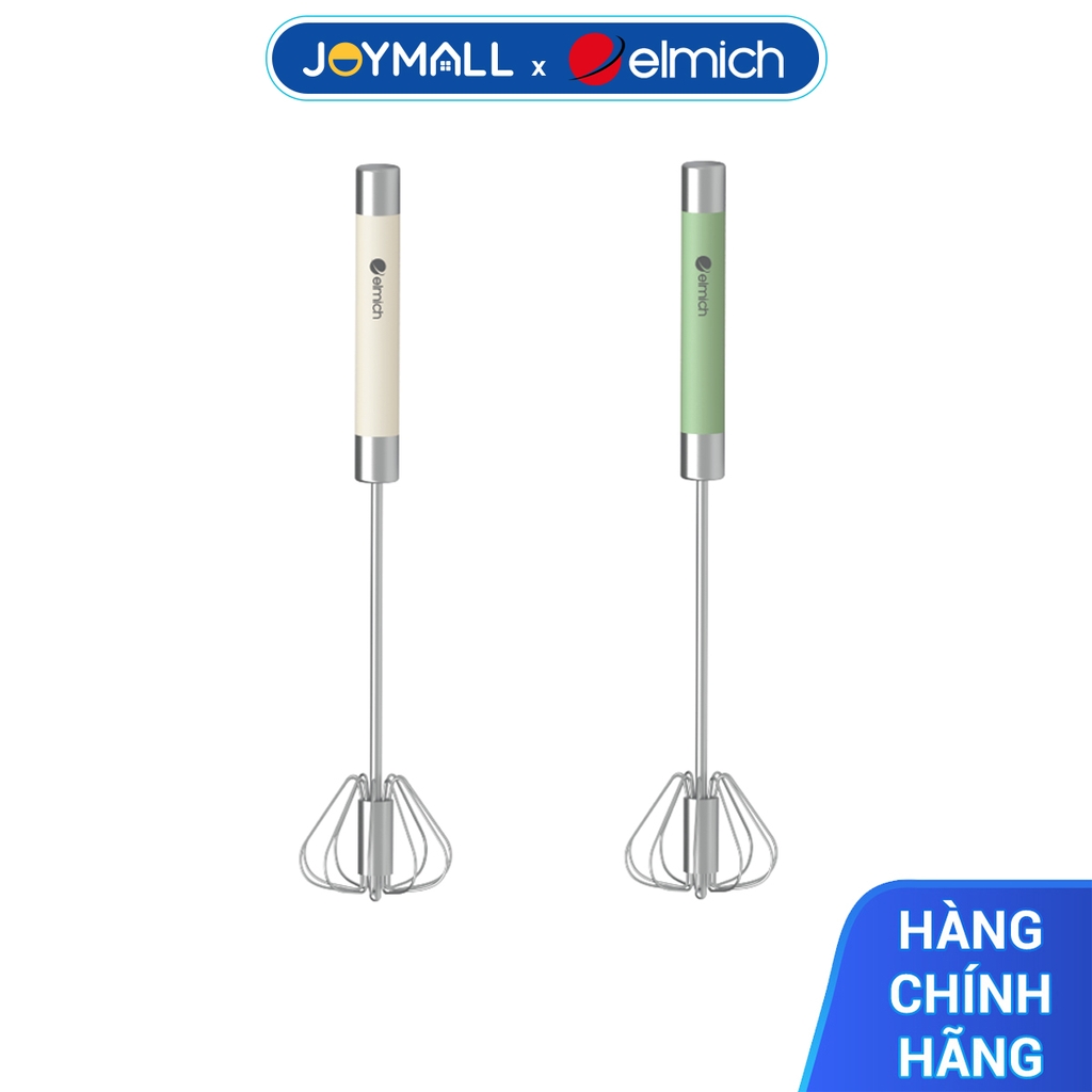 Dụng cụ đánh trứng tự xoay inox Elmich EL8414, Hàng chính hãng, chất liệu inox, cán dài - JoyMall