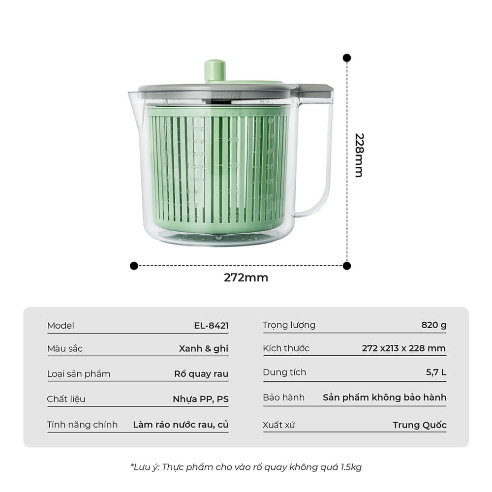 Rổ quay rau ELmich EL8421