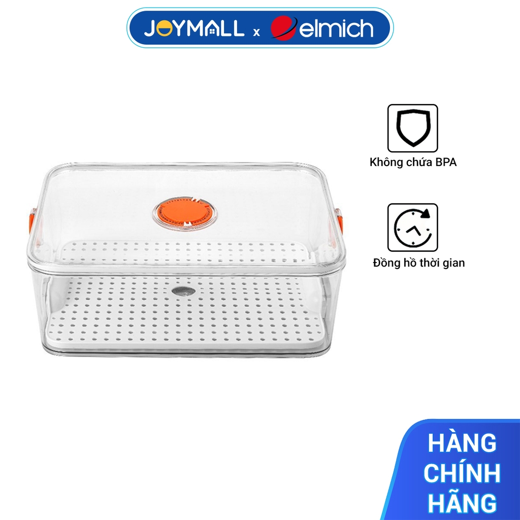 Hộp bảo quản thực phẩm Elmich EL8430 nhiều size, Hàng chính hãng, không chứa BPA, có đồng hồ thời gian - JoyMall