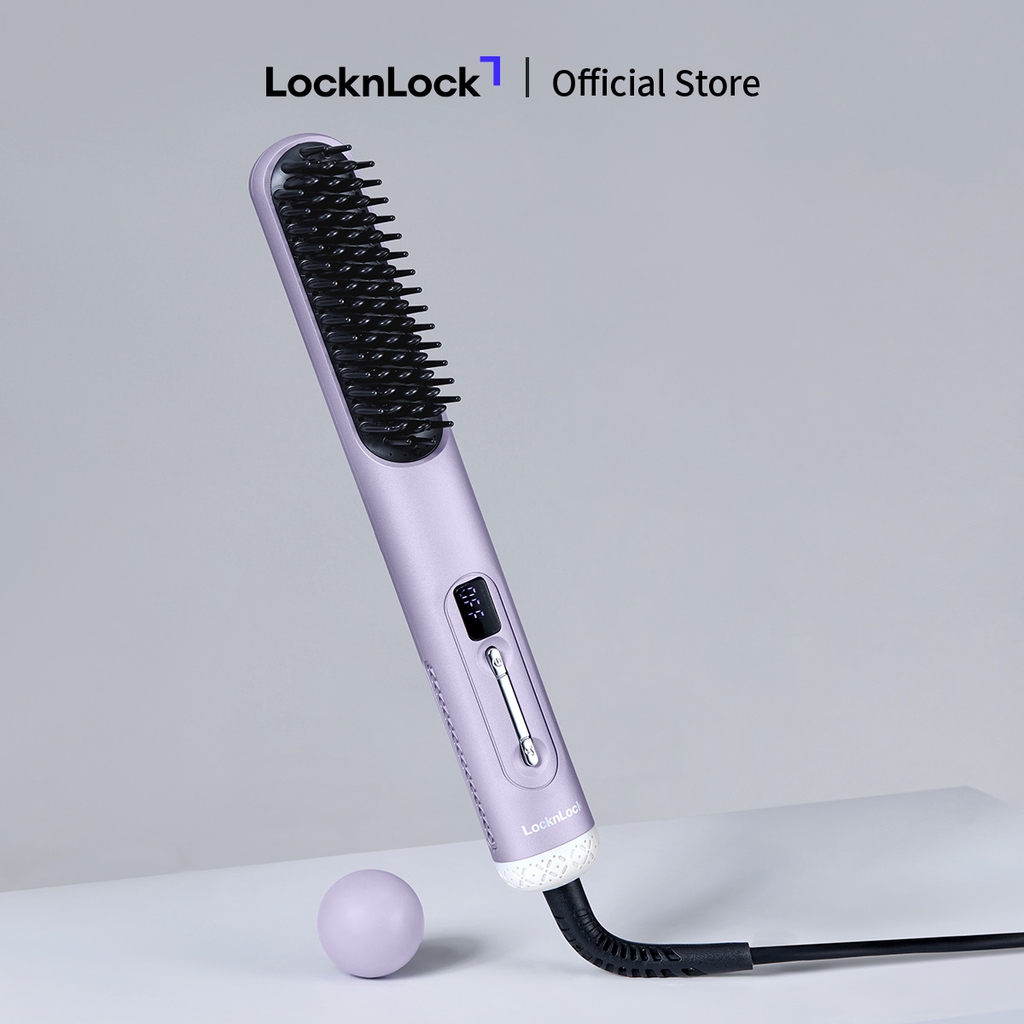 Lược Điện Tạo Kiểu Tóc LocknLock Hair Styling Brush ENA223PUP 43W, Hàng Chính Hãng - JoyMall