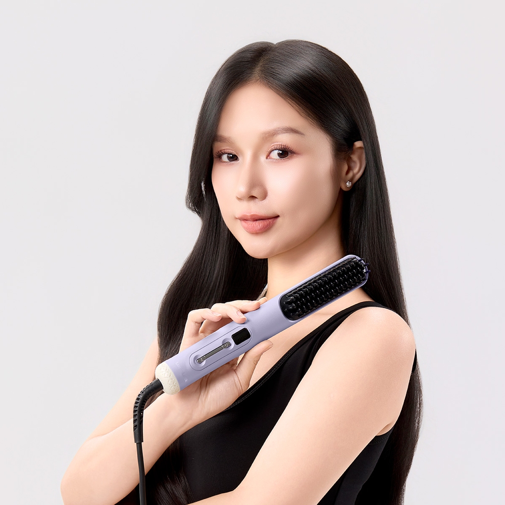 Lược Điện Tạo Kiểu Tóc LocknLock Hair Styling Brush ENA223PUP 43W, Hàng Chính Hãng - JoyMall