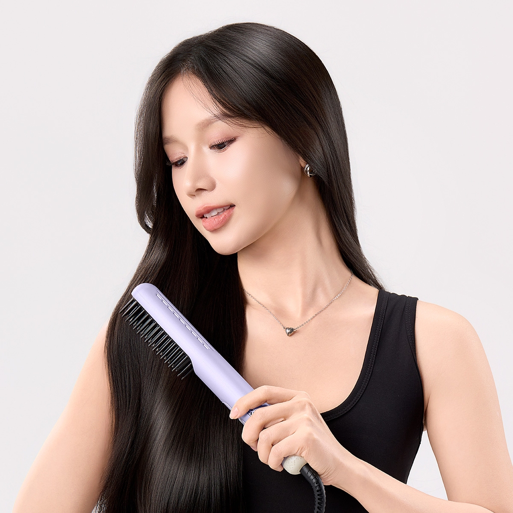 Lược Điện Tạo Kiểu Tóc LocknLock Hair Styling Brush ENA223PUP 43W, Hàng Chính Hãng - JoyMall