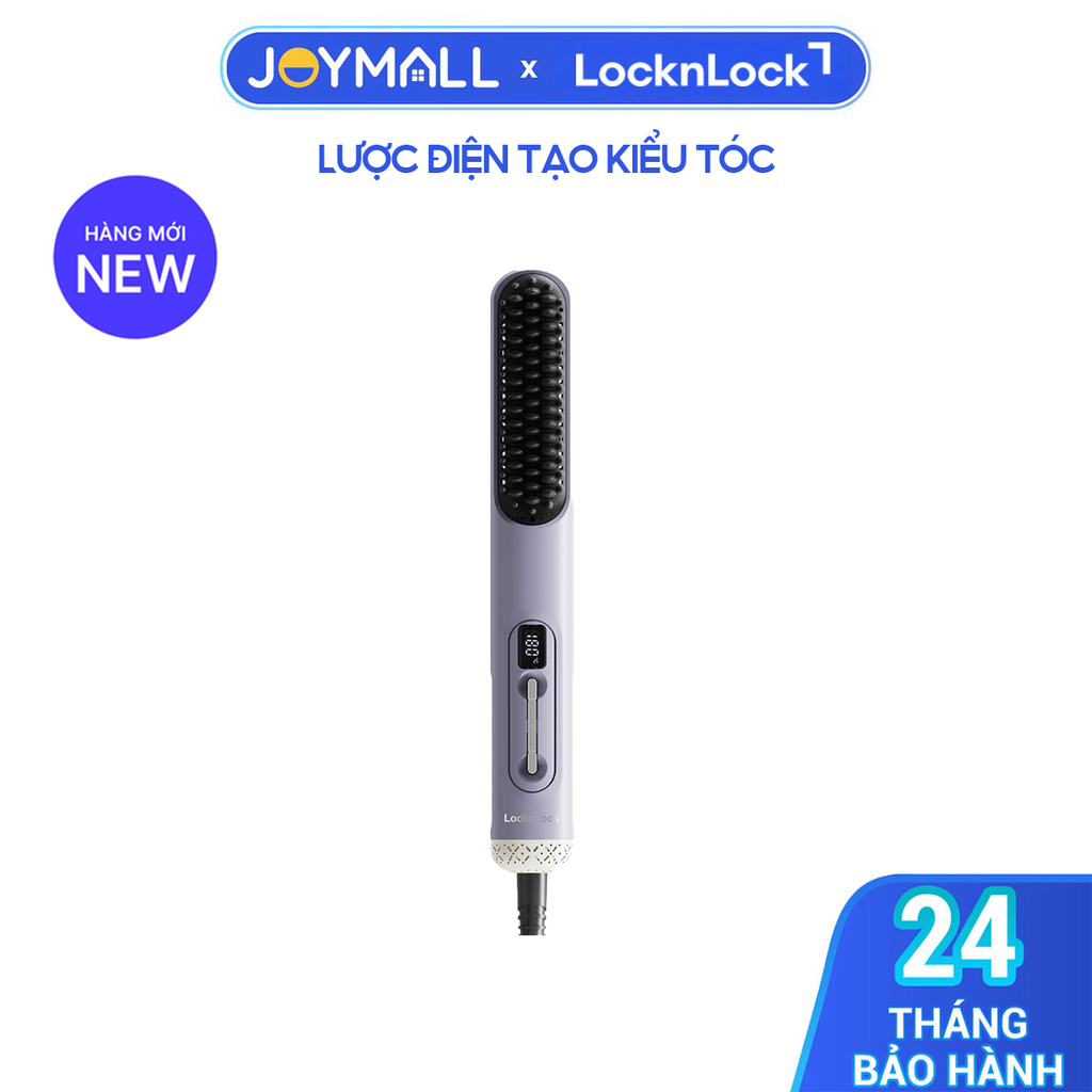 Lược Điện Tạo Kiểu Tóc LocknLock Hair Styling Brush ENA223PUP 43W, Hàng Chính Hãng - JoyMall