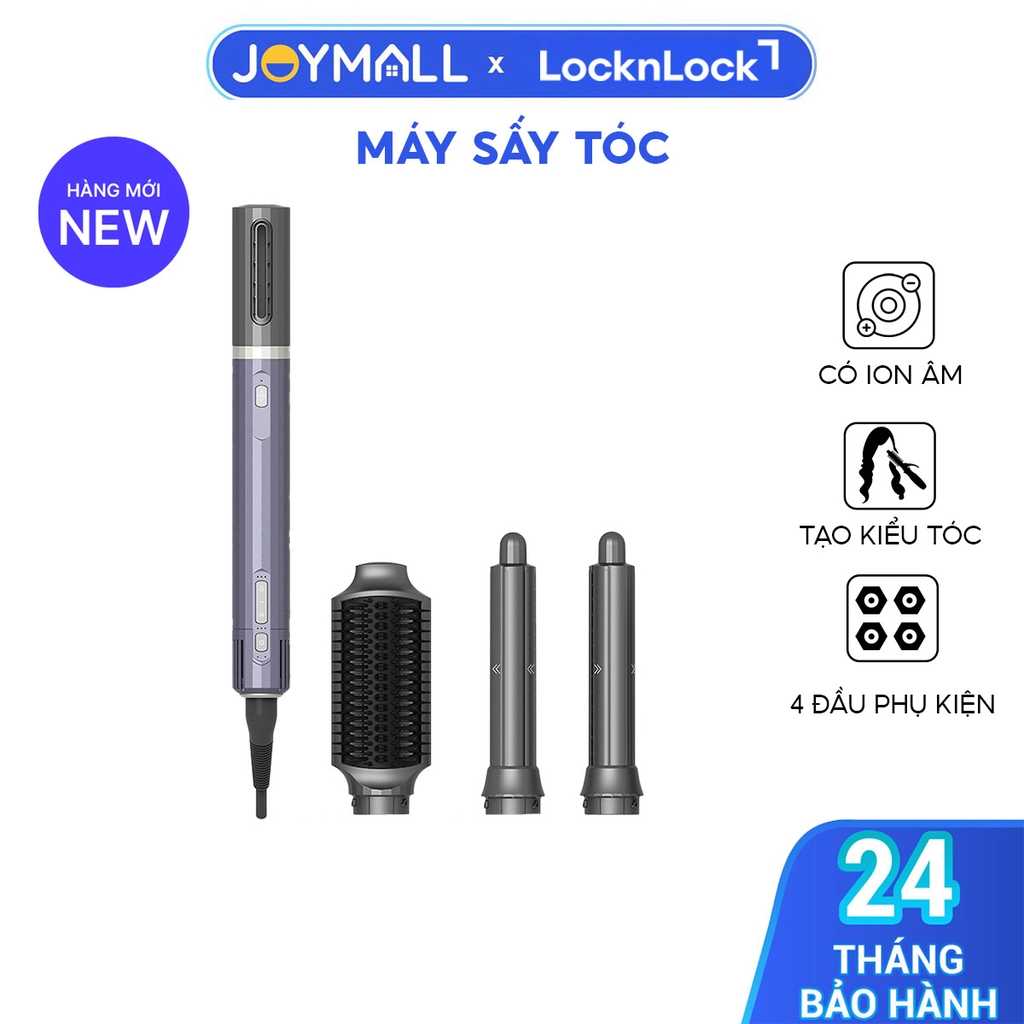 Máy Sấy Tạo Kiểu Tóc LocknLock ENA526GRY 1000-1200W, Hàng Chính Hãng, Chế Độ Linh Hoạt - JoyMall