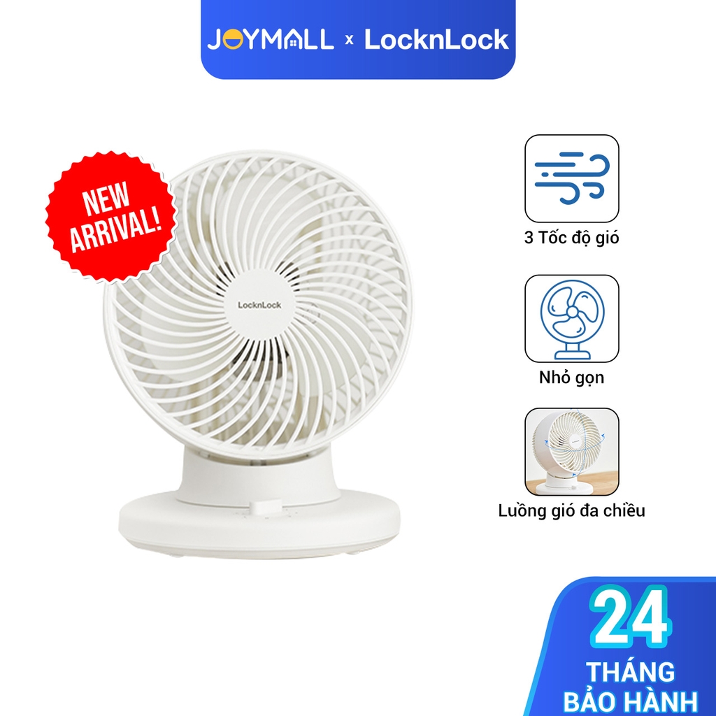 Quạt tuần hoàn không khí LocknLock Bianco ENF156IVY, Hàng chính hãng, mini để bàn, luồng gió đa chiều - JoyMall