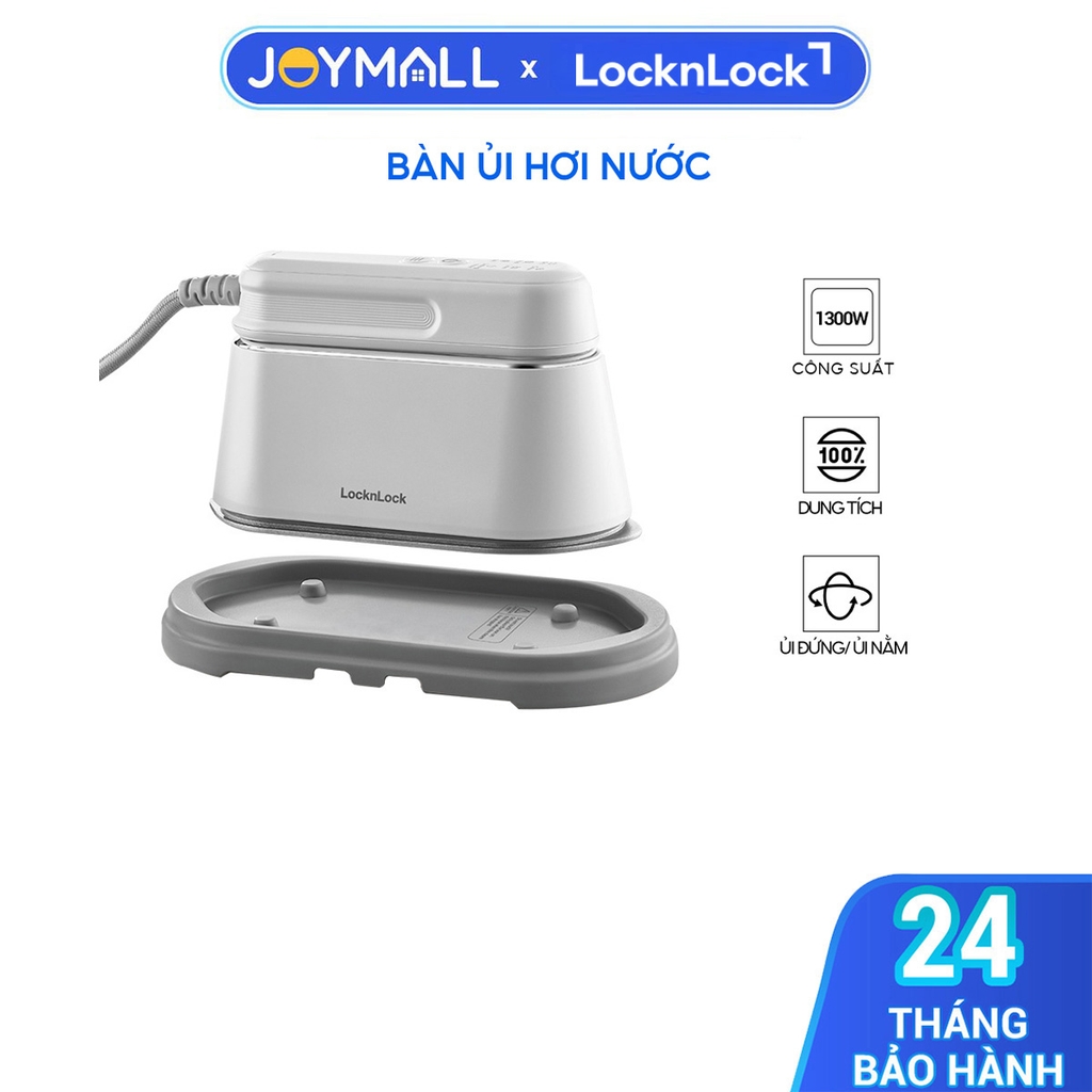 Bàn ủi hơi nước 2 trong 1 LocknLock 2 in 1 steam iron 220-240V, 50-60Hz, 1100-1300W, 100ml - Màu trắng