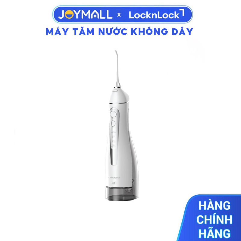 Máy tăm nước không dây LocknLock ENR166GRY - Hàng chính hãng, dung tích 300ml, 4 chế độ vệ sinh, pin xài 20 ngày - JoyMall