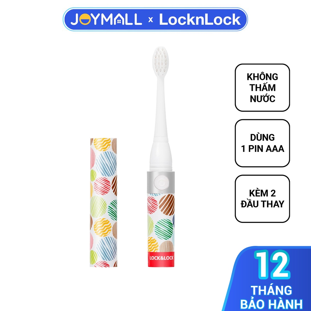 Bàn chải đánh răng điện Lock&Lock dùng pin AAA ENR236 - Hàng chính hãng, không thấm nước, trẻ em dùng được - JoyMall