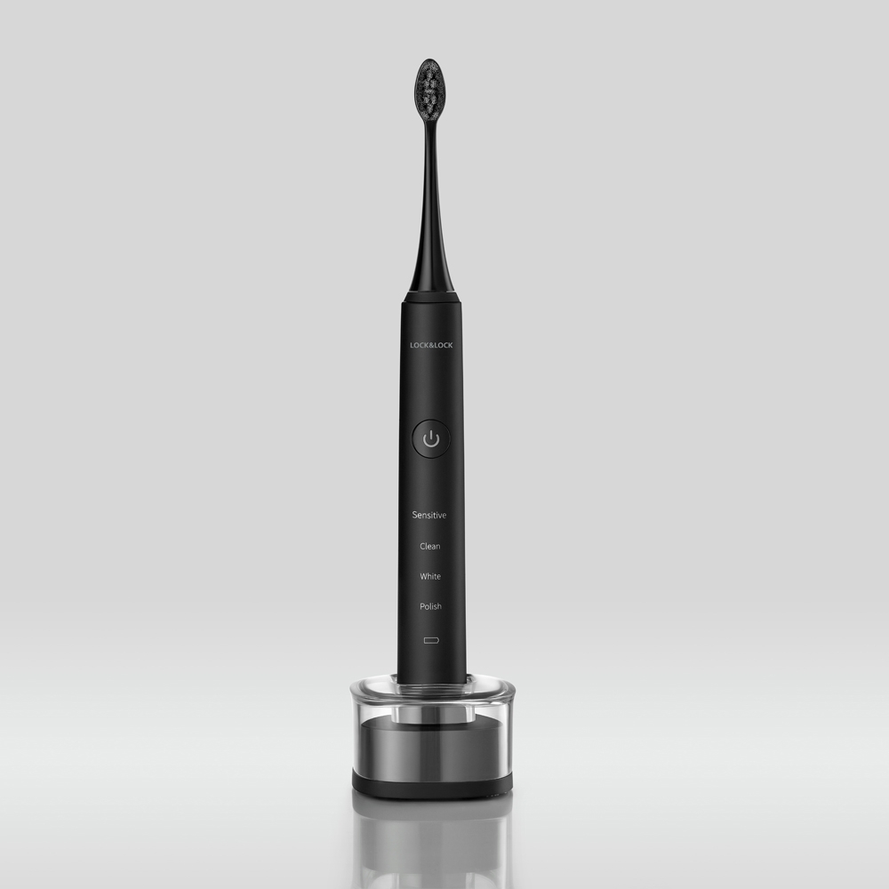 Bàn chải điện Lock&Lock ENR346 sạc không dây, chống nước, đèn led thông minh - Hàng chính hãng tặng 2 đầu chải - JoyMall