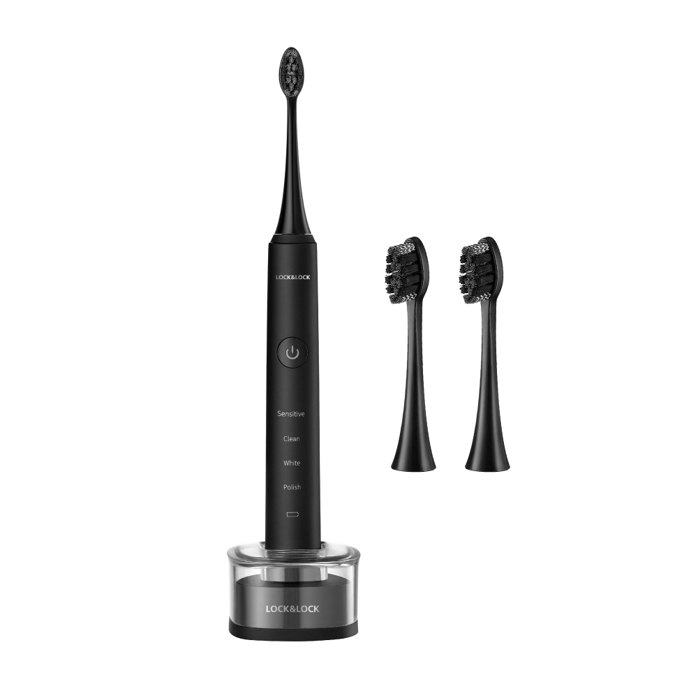 Bàn chải điện Lock&Lock ENR346 sạc không dây, chống nước, đèn led thông minh - Hàng chính hãng tặng 2 đầu chải - JoyMall