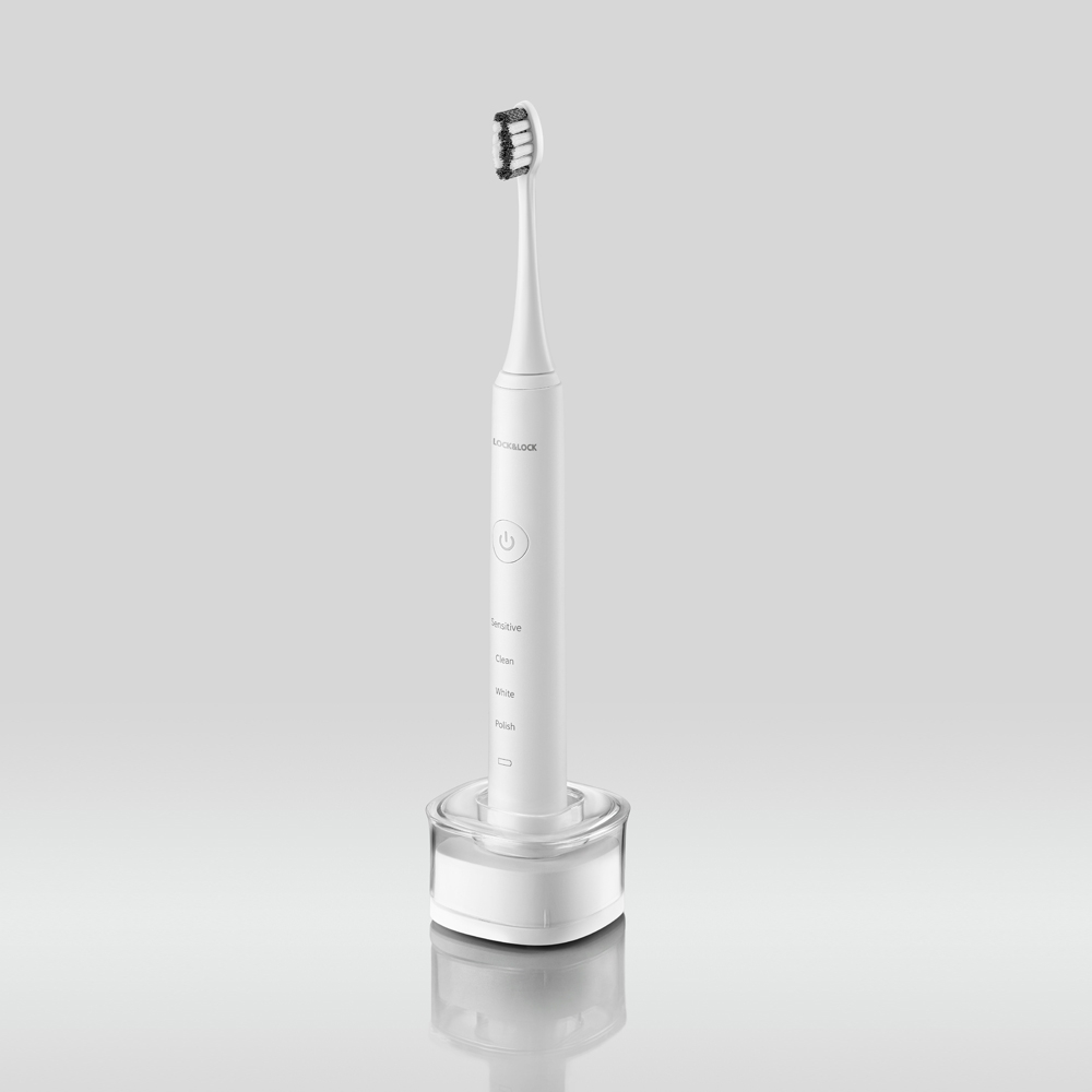 Bàn chải điện Lock&Lock ENR346 sạc không dây, chống nước, đèn led thông minh - Hàng chính hãng tặng 2 đầu chải - JoyMall