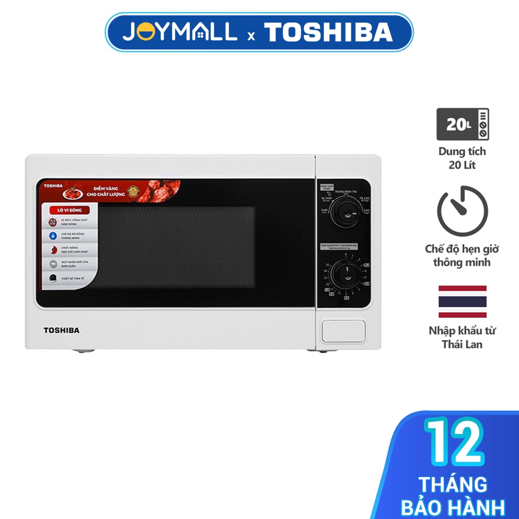 Lò vi sóng Toshiba ER-SM20(W1)VN -20L - Xuất xứ Thái Lan Bảng điều khiển Tiếng Việt-  Hàng chính hãng, bảo hành 12 tháng