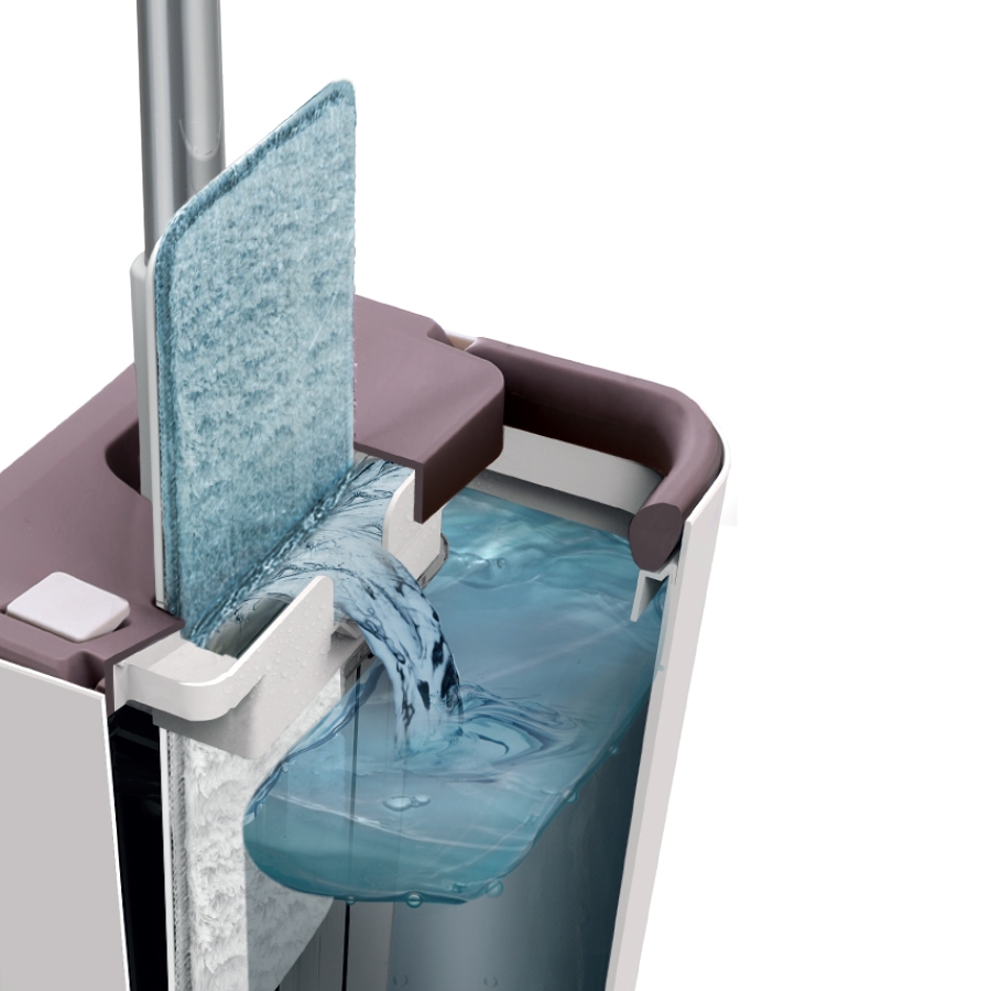 Bộ cây lau nhà xoay tay Lock&Lock Squeeze Flat Mop ETM471 - Hàng chính hãng, chất liệu Inox, nhựa PP, ABS - JoyMall