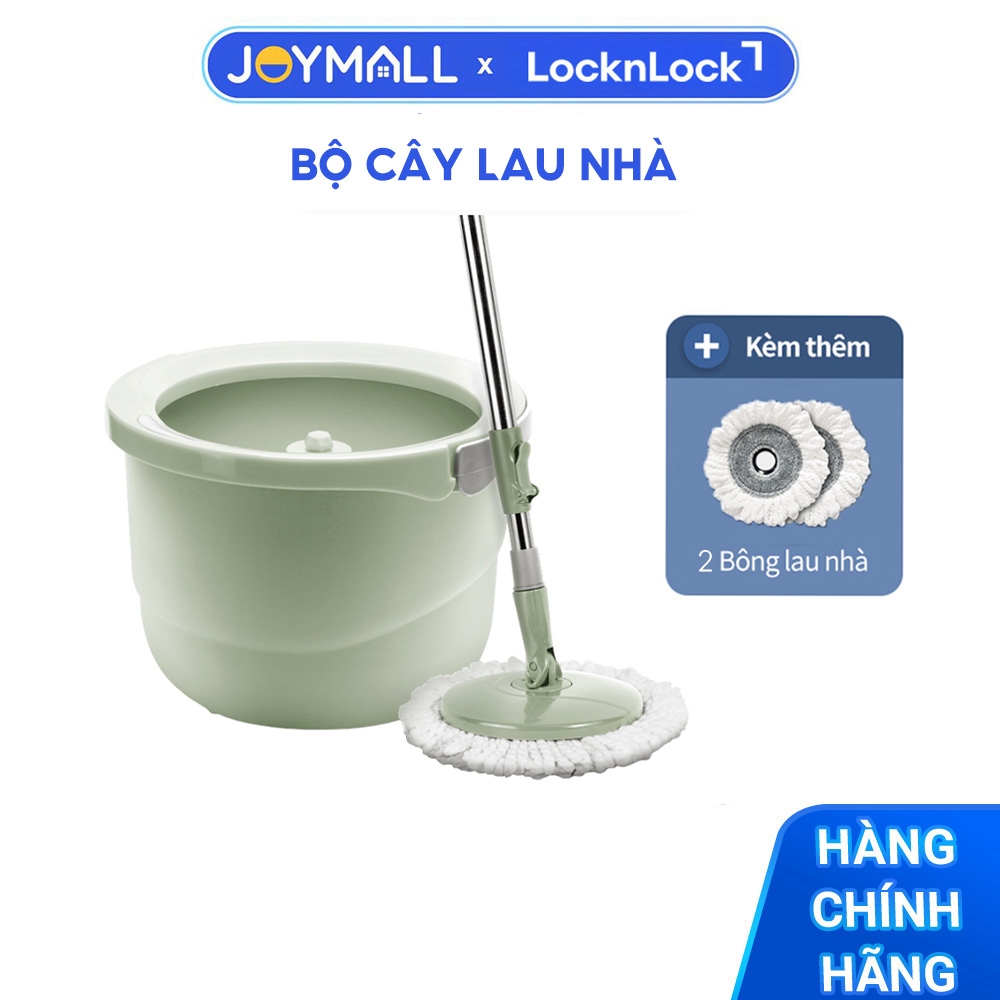 Bộ cây lau nhà LocknLock ETM498MITS2 SPIN MOP - Hàng chính hàng, xoay 360 độ và tặng kèm 3 bông lau - JoyMall