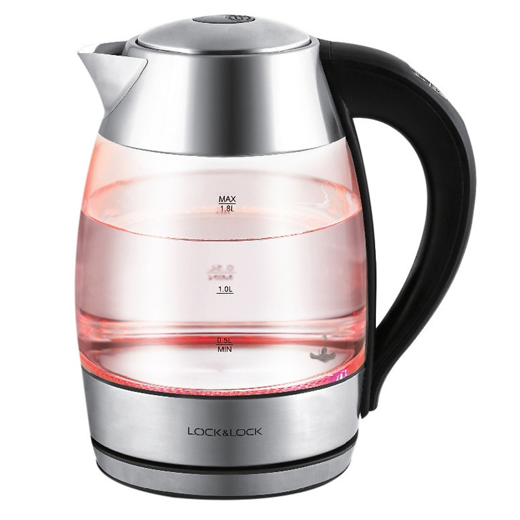 Ấm Đun Siêu Tốc Lock&Lock EJK341 (1.8L)- Thủy Tinh Chịu Nhiệt Cao Cấp, Đèn Thay Đổi Theo Nhiệt Độ, Hàng Chính Hãng, Bảo Hành 12 Tháng