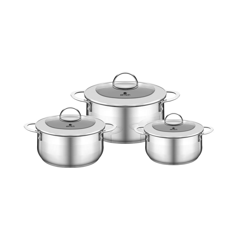 Bộ nồi inox 5 đáy Elmich Celestin EL-3978 18,20,22cm, EL-3979 18,20cm, Hàng chính hãng, dùng các loại bếp - JoyMall