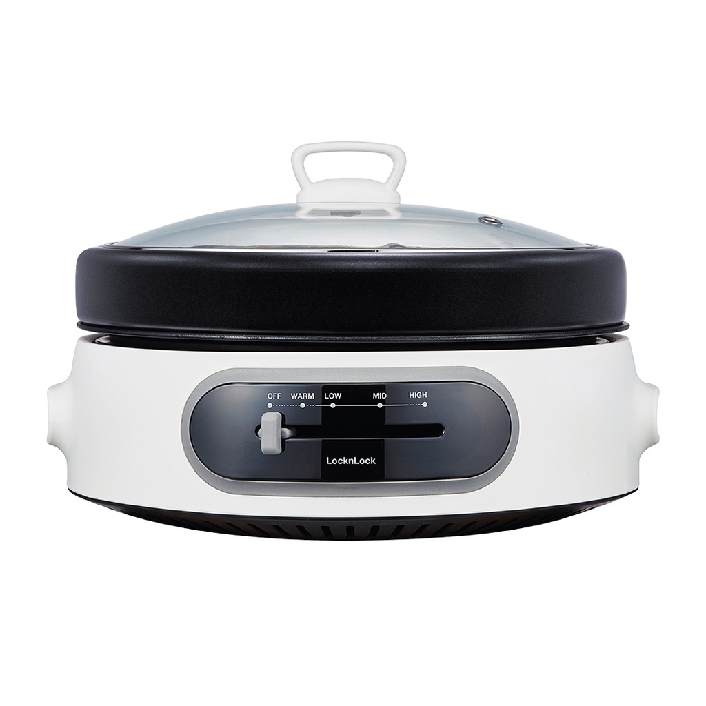 Nồi điện đa năng Lock&Lock 4L Multi Cooker EJP544WHT - Hàng chính hãng, có thể nấu và nướng, lồng nồi tháo rời - JoyMall