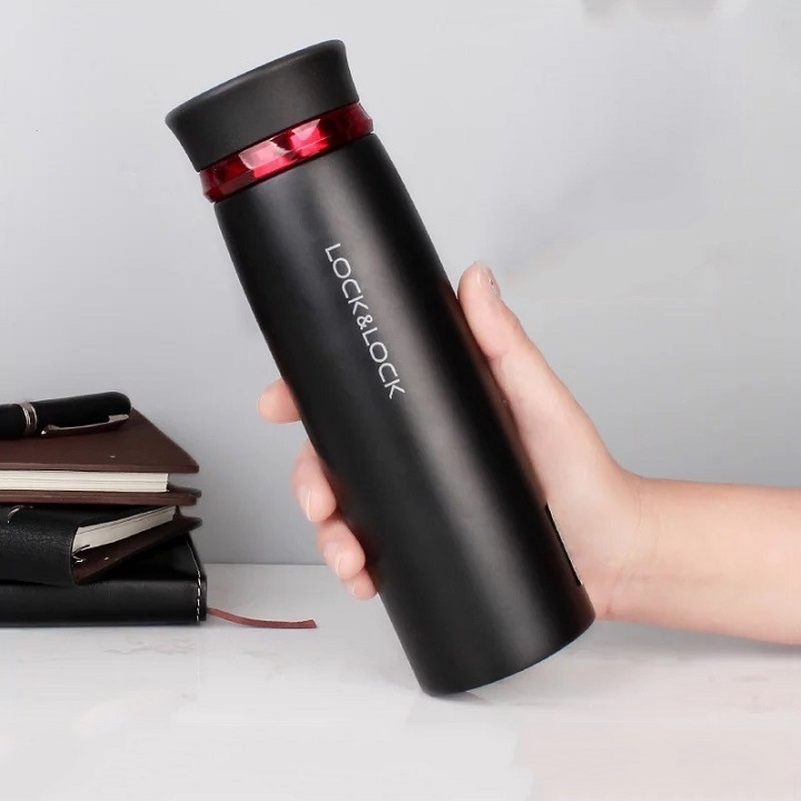 Bình Giữ Nhiệt Lock&Lock Feather Light LHC4131 (450ml) - Hàng Chính Hãng, Bằng Thép Không Gỉ, Có Lưới Lọc Trà - JoyMall