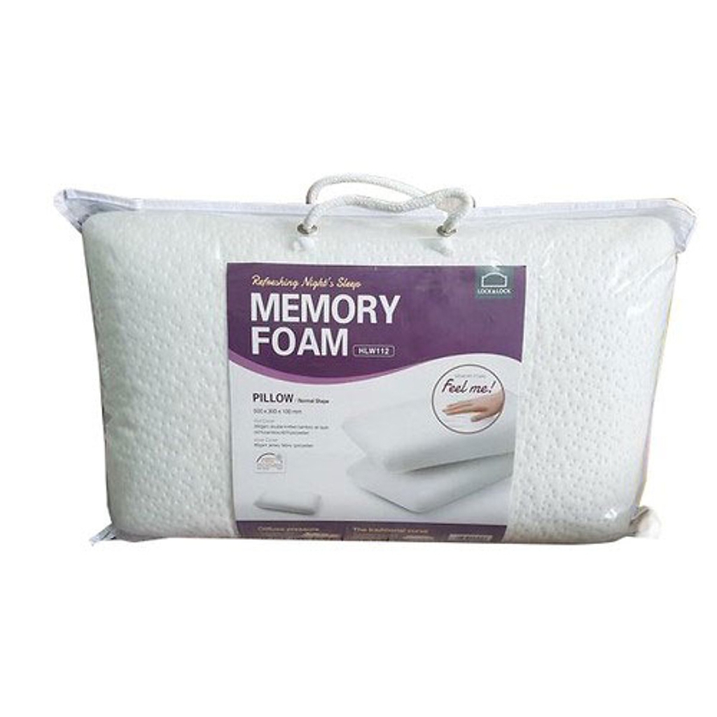 Gối Memory foam 50D, hình dáng thường LocknLock HLW112 - White