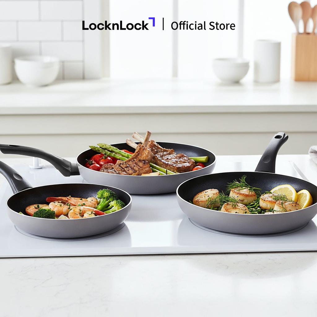 Chảo Chống Dính LocknLock Grano IH, Dùng Được Bếp Từ, Nhiều Size, Hàng Chính Hãng - JoyMall