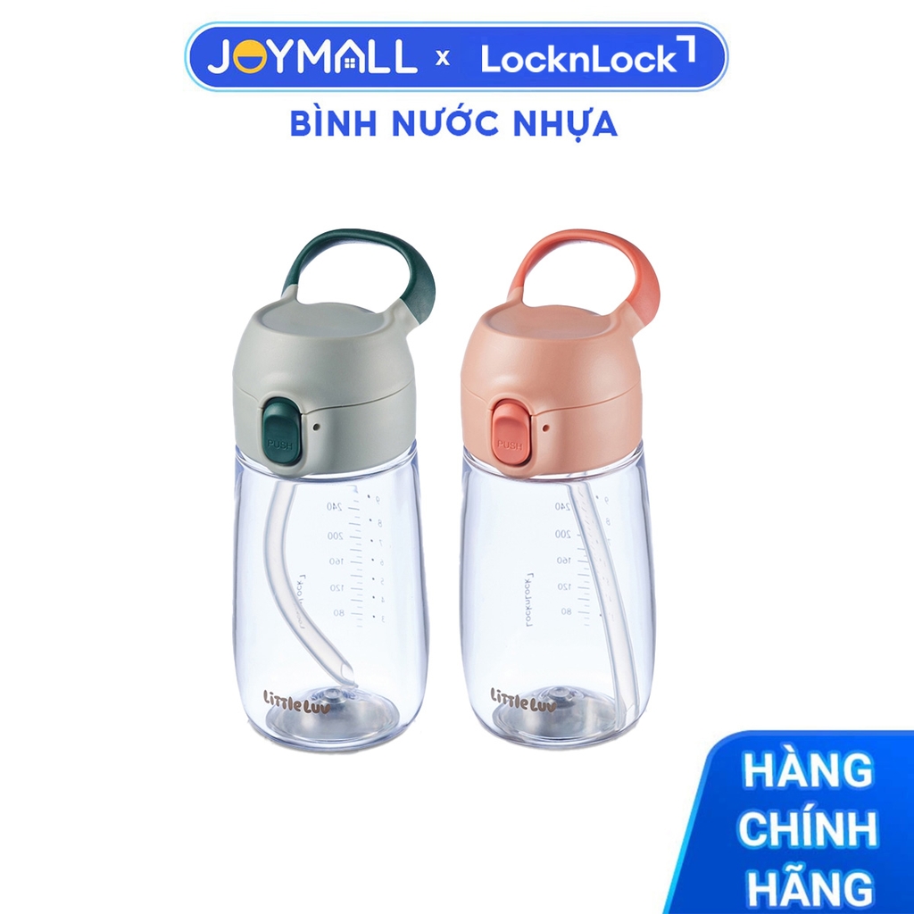 Bình Nước Nhựa LocknLock Little Luv Switch Tritan HAP918 Có Ống Hút 410ml, Hàng Chính Hãng - JoyMall