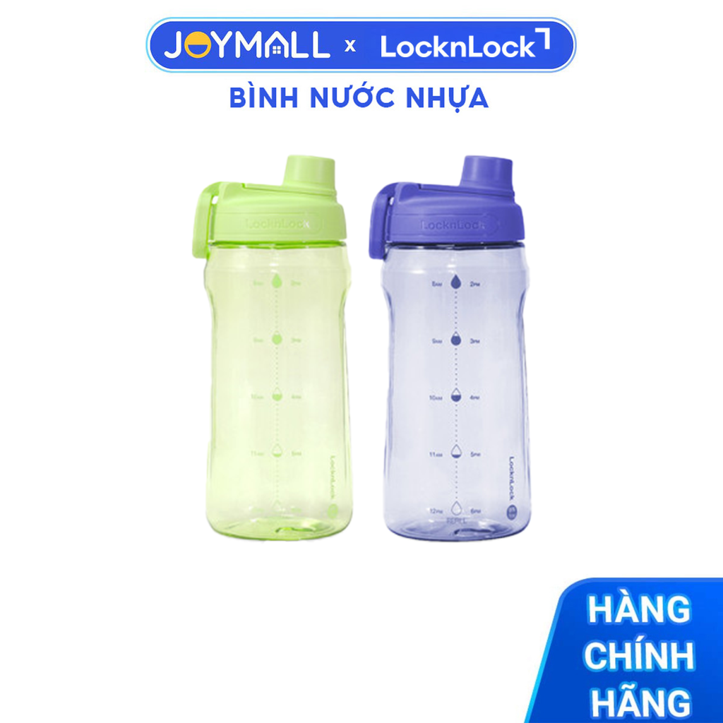 Bình nước nhựa LocknLock Active Large Bottle 1.5L màu xanh lá HAP941GRN, Hàng chính hãng, tay cầm gấp gọn - JoyMall