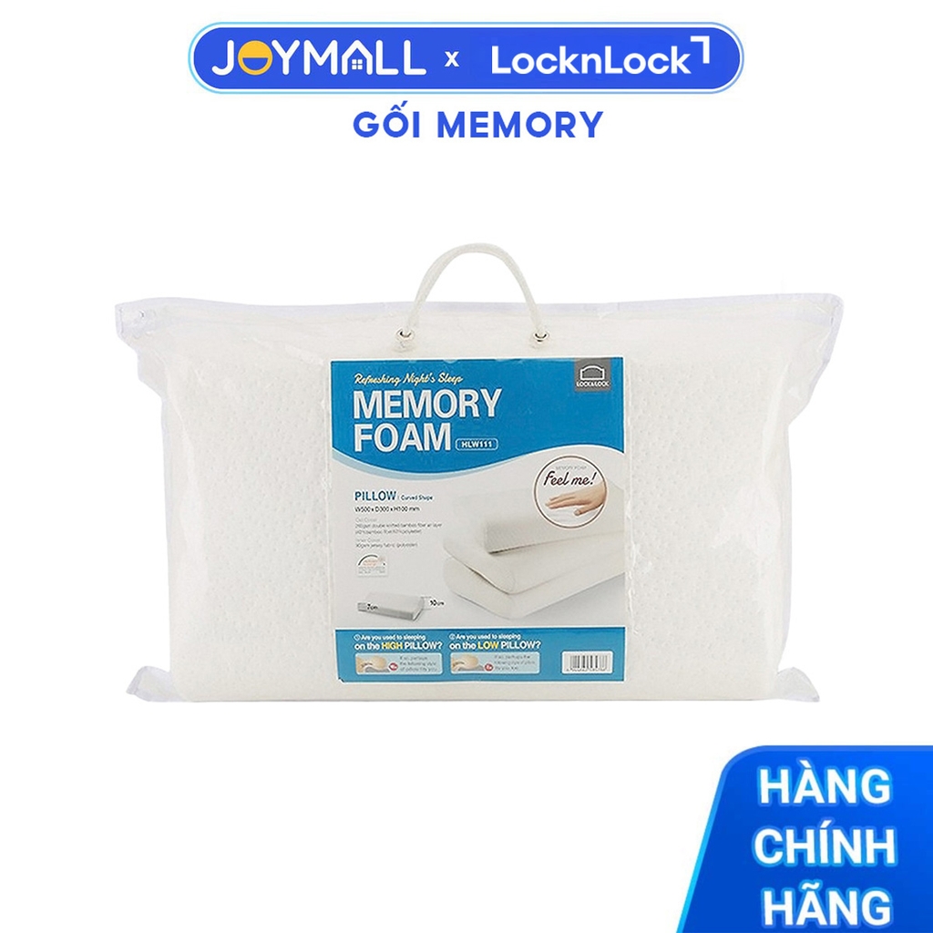 Gối Memory foam 50D, hình dáng thường LocknLock HLW112 - White