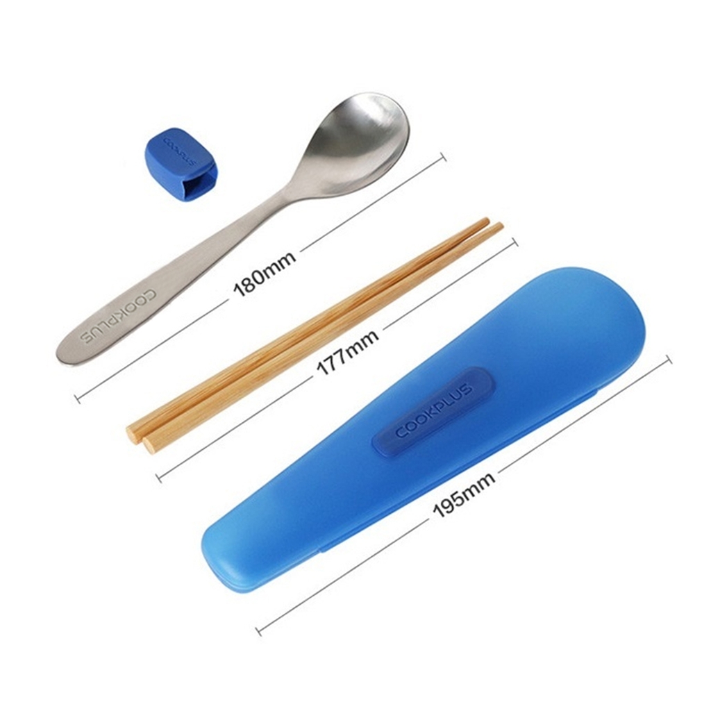 Bộ muỗng đũa LocknLock HPL103 có hộp đựng tiện dụng mang đi học, đi làm, đi du lịch với chất liệu inox và tre - JoyMall