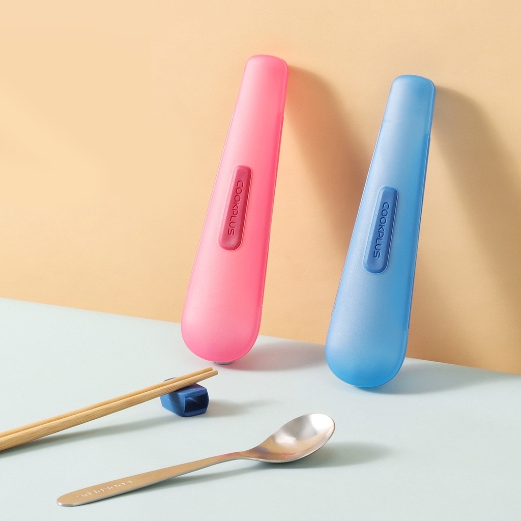 Bộ muỗng đũa LocknLock HPL103 có hộp đựng tiện dụng mang đi học, đi làm, đi du lịch với chất liệu inox và tre - JoyMall