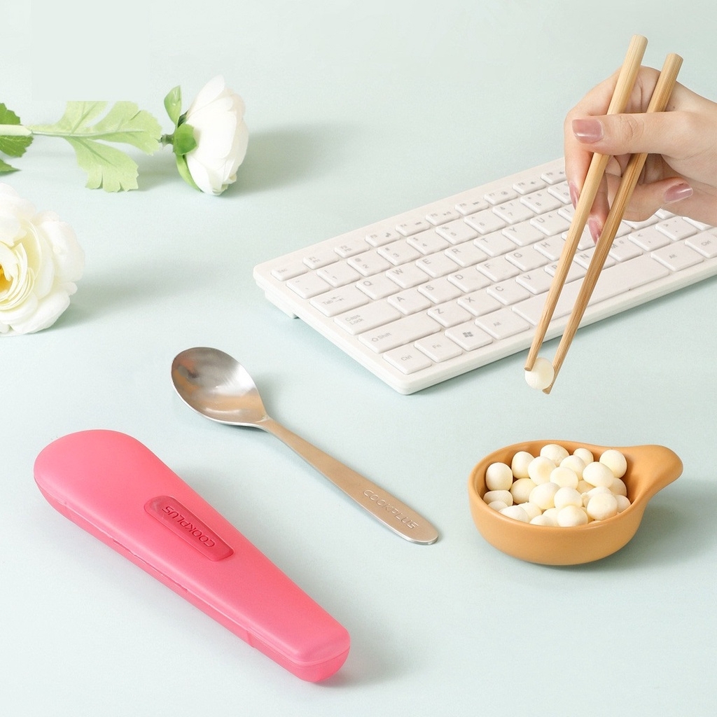 Bộ muỗng đũa LocknLock HPL103 có hộp đựng tiện dụng mang đi học, đi làm, đi du lịch với chất liệu inox và tre - JoyMall