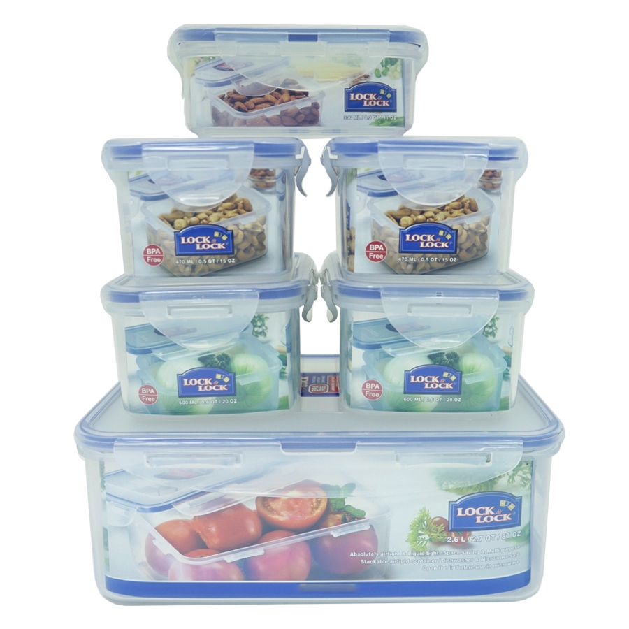 Bộ 6 hộp nhựa Lock&Lock Classic HPL826S6 - Hàng chính hãng chống tràn, an toàn sức khoẻ, chịu nhiệt đến 120 độ - JoyMall