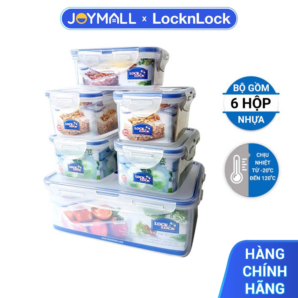 Bộ 6 hộp nhựa Lock&Lock Classic HPL826S6 - Hàng chính hãng chống tràn, an toàn sức khoẻ, chịu nhiệt đến 120 độ - JoyMall