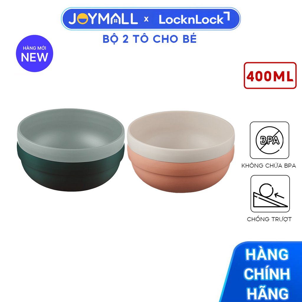 Bộ 2 Tô Chống Trượt LocknLock Little Luv Cho Bé HPP961, Hàng Chính Hãng - JoyMall