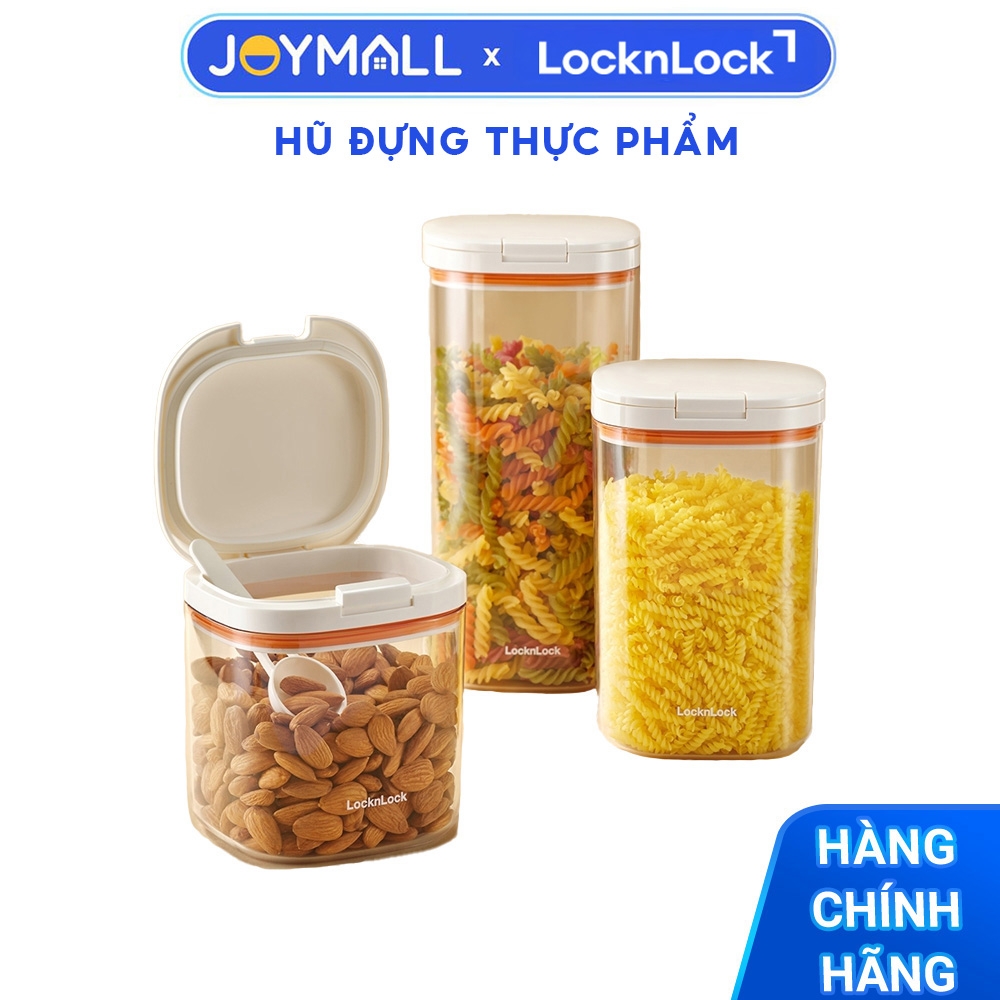 Hũ Đựng Thực Phẩm LocknLock Locknlock HTE90, Hàng Chính Hãng, Kèm Muỗng, Nắp Mở Một Chạm - JoyMall