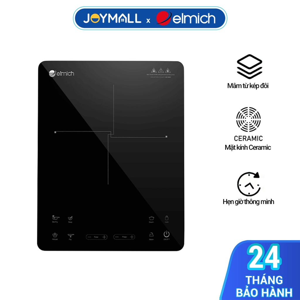 Bếp điện từ đơn Elmich ICE-1831, Hàng chính hãng, Công suất 2100W, Tiết kiệm điện, Bảo vệ quá nhiệt - JoyMall