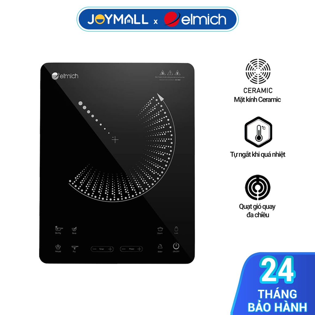 Bếp điện từ Elmich ICE-1832, Hàng chính hãng, Công suất cao, Có hẹn giờ tắt bếp tự động, Điều khiển Anh Việt - JoyMall