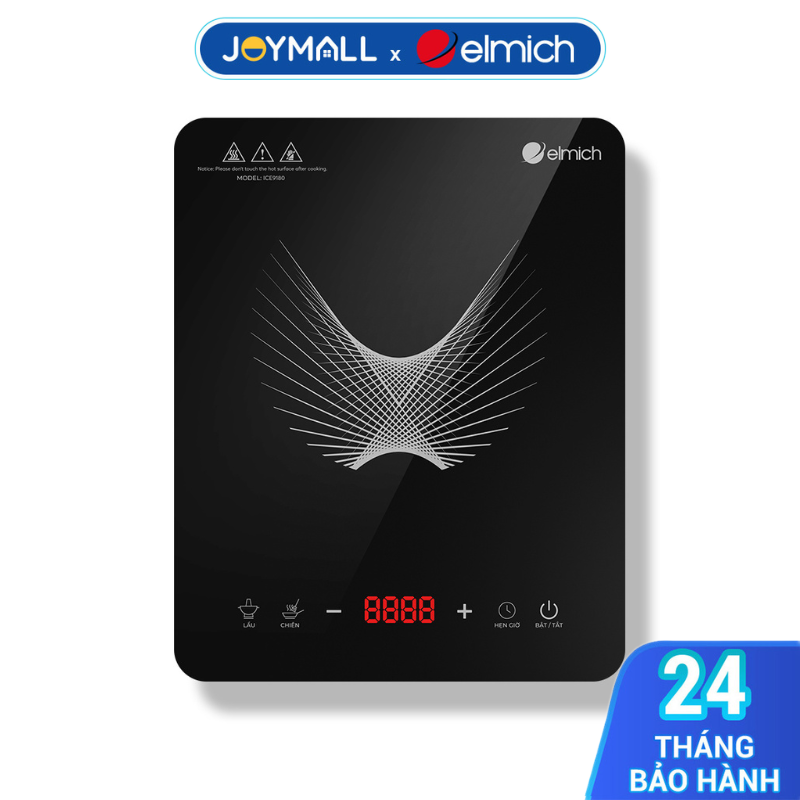 Bếp từ đơn Elmich ICE-9180, Hàng chính hãng, kính ceramic chịu lực, tự ngắt khi quá nhiệt - JoyMall