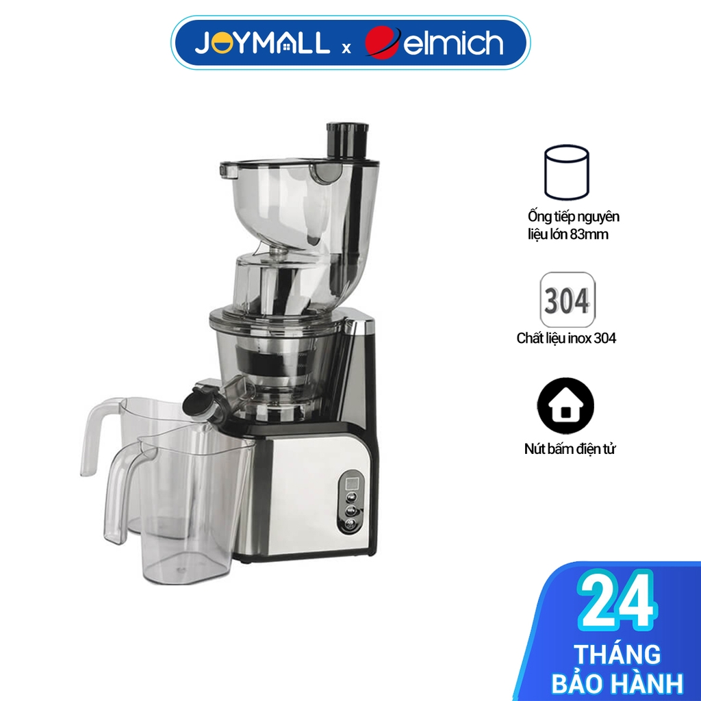 Máy Ép Chậm Trái Cây Elmich JEE-3898, Hàng chính hãng, Độ ồn thấp bé hơn 55dB, Ống Tiếp Nguyên Liệu Lớn 83mm - JoyMall