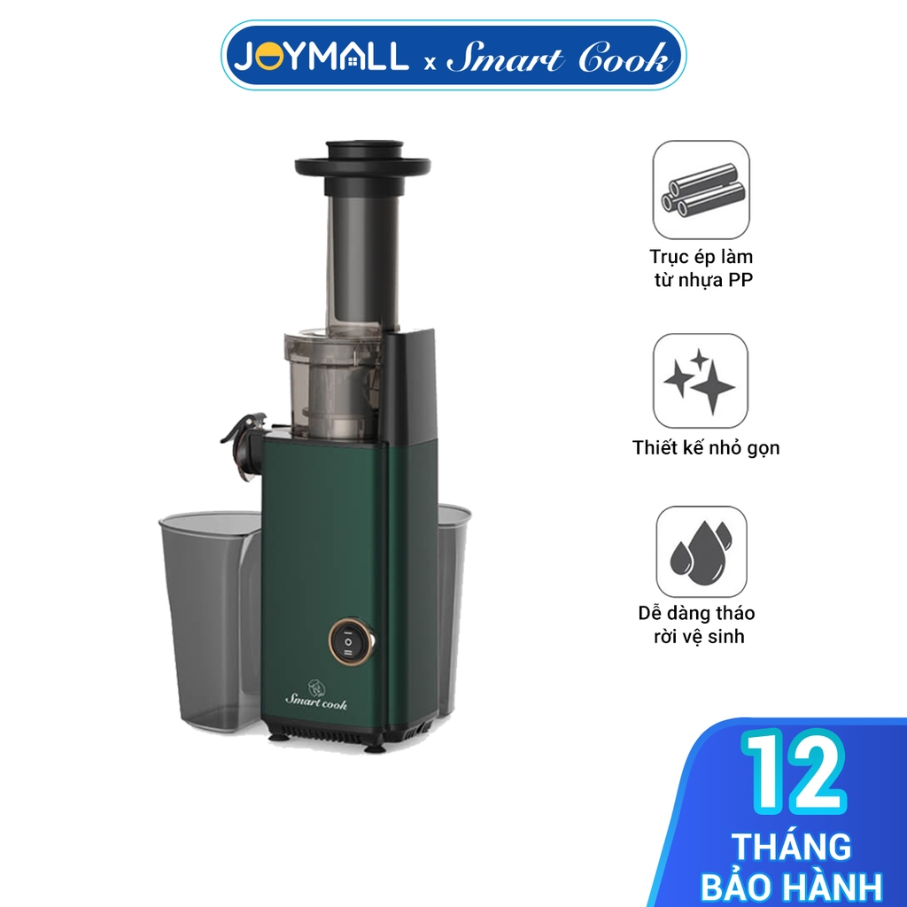 Máy ép chậm trái cây mini Smartcook JES-3897OL 130W, Hàng chính hãng, trục ép làm từ nhựa PP, thiết kế nhỏ gọn - JoyMall