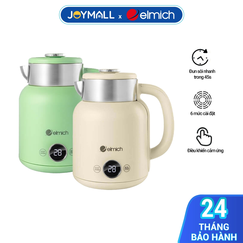 Ấm đun siêu tốc Elmich KEE-8456 1.5L, Hàng chính hãng, Công nghệ Strix từ Anh, Nước sôi nhanh 45s, 6 chế độ - JoyMall