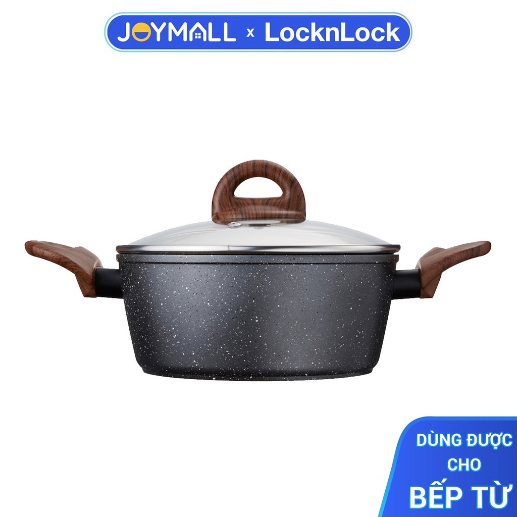 Nồi nhôm chống dính BAUM Marble 2 tay cầm Lock&Lock LBU1242(24cm) , LBU1202(20cm) - hàng chính hãng - JoyMall
