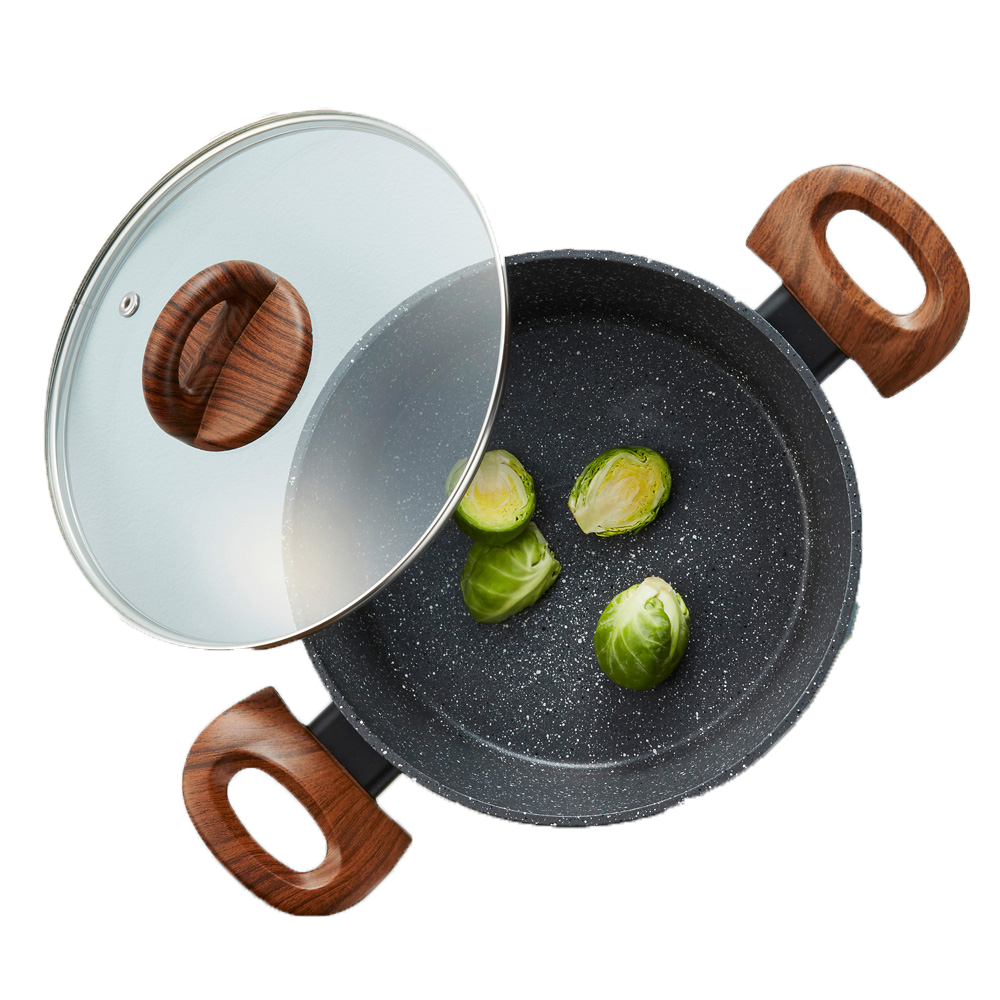 Nồi nhôm Lock&Lock chống dính Baum Marble LBU1242 24cm, LBU1202 20cm - Hàng chính hãng dùng được bếp từ - JoyMall