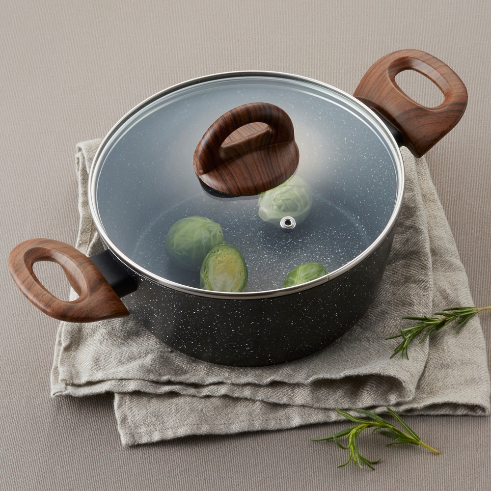 Nồi nhôm chống dính BAUM Marble 2 tay cầm Lock&Lock LBU1242(24cm) , LBU1202(20cm) - hàng chính hãng - JoyMall